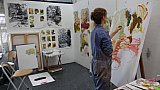 Painting in the studio - Lake & Trees